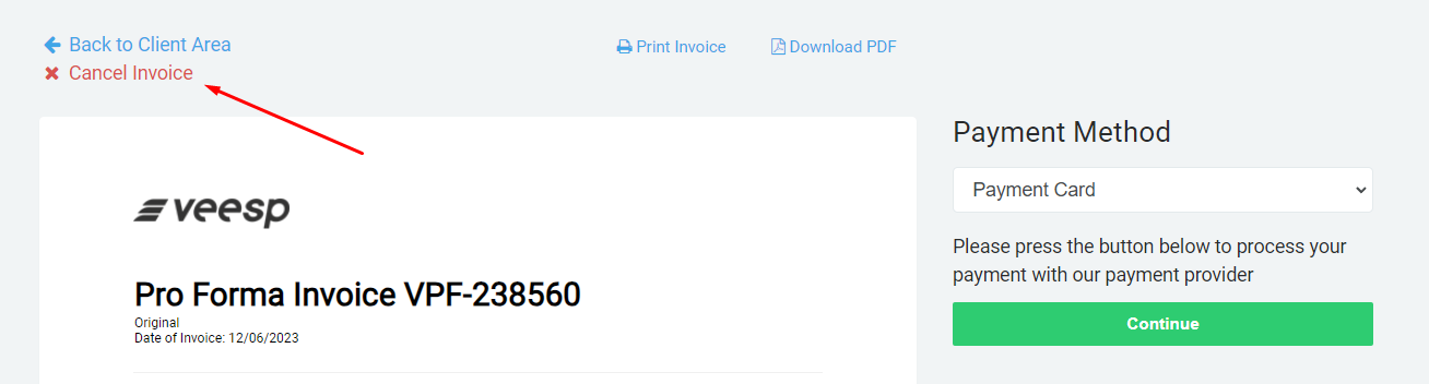 Cancel Invoice